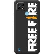 Черный чехол BoxFace Realme C21 Free Fire White Logo