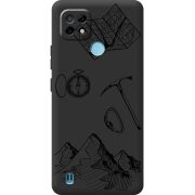 Черный чехол BoxFace Realme C21 Mountains