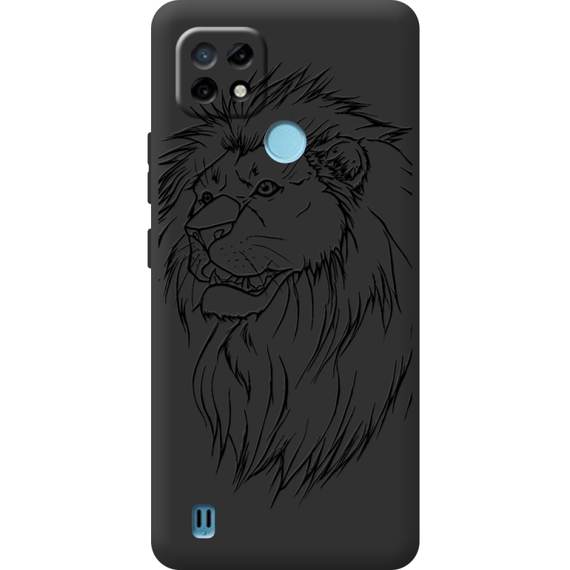 Черный чехол BoxFace Realme C21 Lion