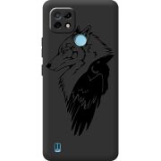 Черный чехол BoxFace Realme C21 Wolf and Raven