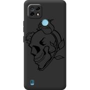 Черный чехол BoxFace Realme C21 Skull and Roses