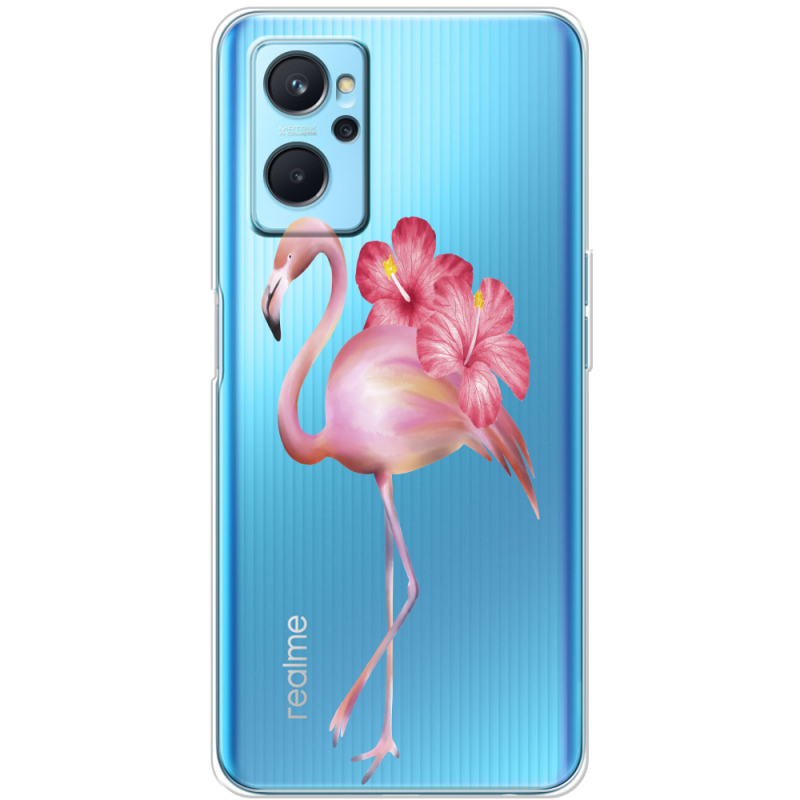 Прозрачный чехол BoxFace Realme 9i Floral Flamingo