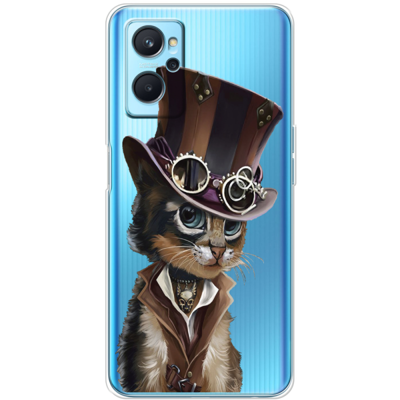 Прозрачный чехол BoxFace Realme 9i Steampunk Cat