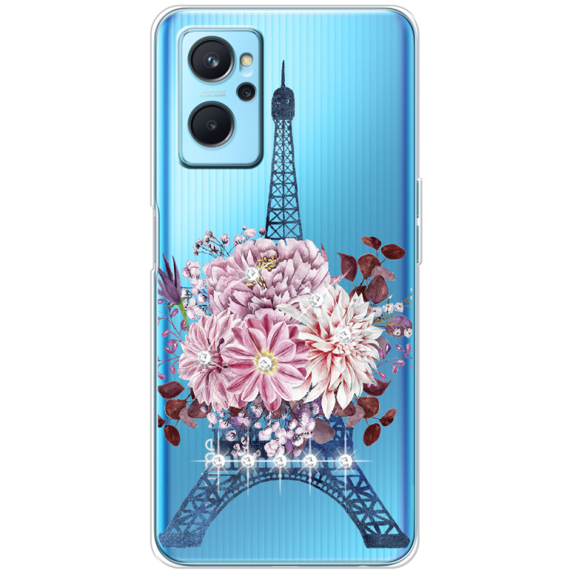 Чехол со стразами Realme 9i Eiffel Tower