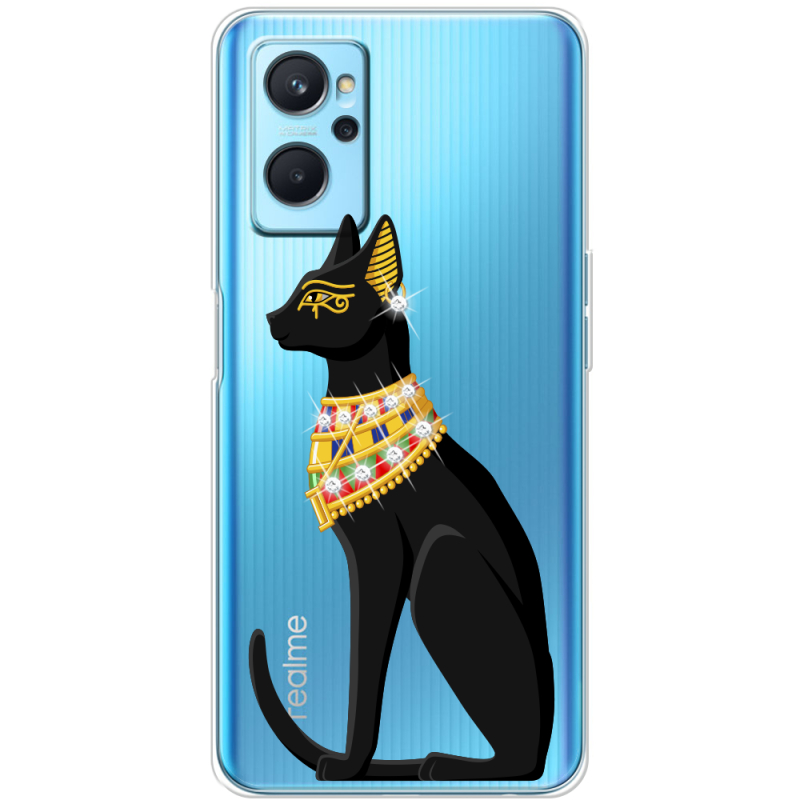 Чехол со стразами Realme 9i Egipet Cat