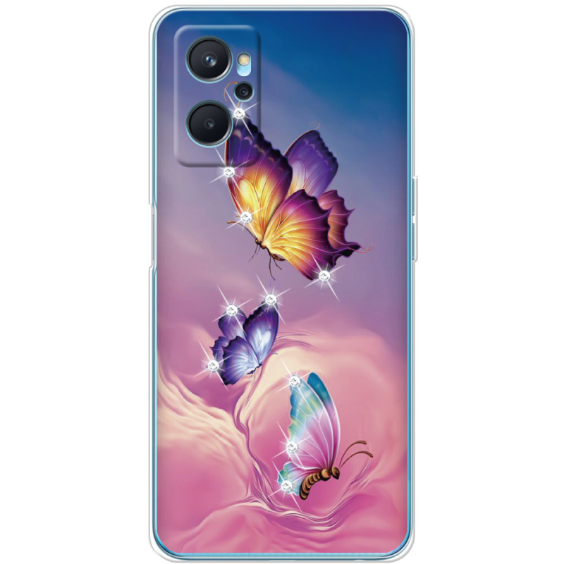 Чехол со стразами Realme 9i Butterflies