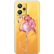 Прозрачный чехол BoxFace Realme 9 Floral Flamingo