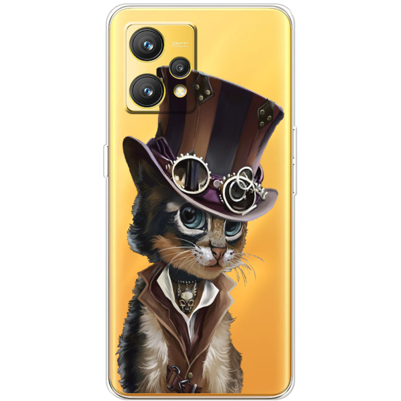 Прозрачный чехол BoxFace Realme 9 Steampunk Cat