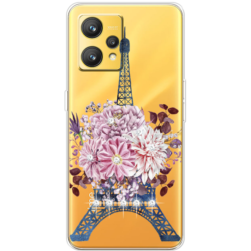 Чехол со стразами Realme 9 Eiffel Tower