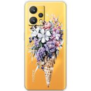 Чехол со стразами Realme 9 Ice Cream Flowers