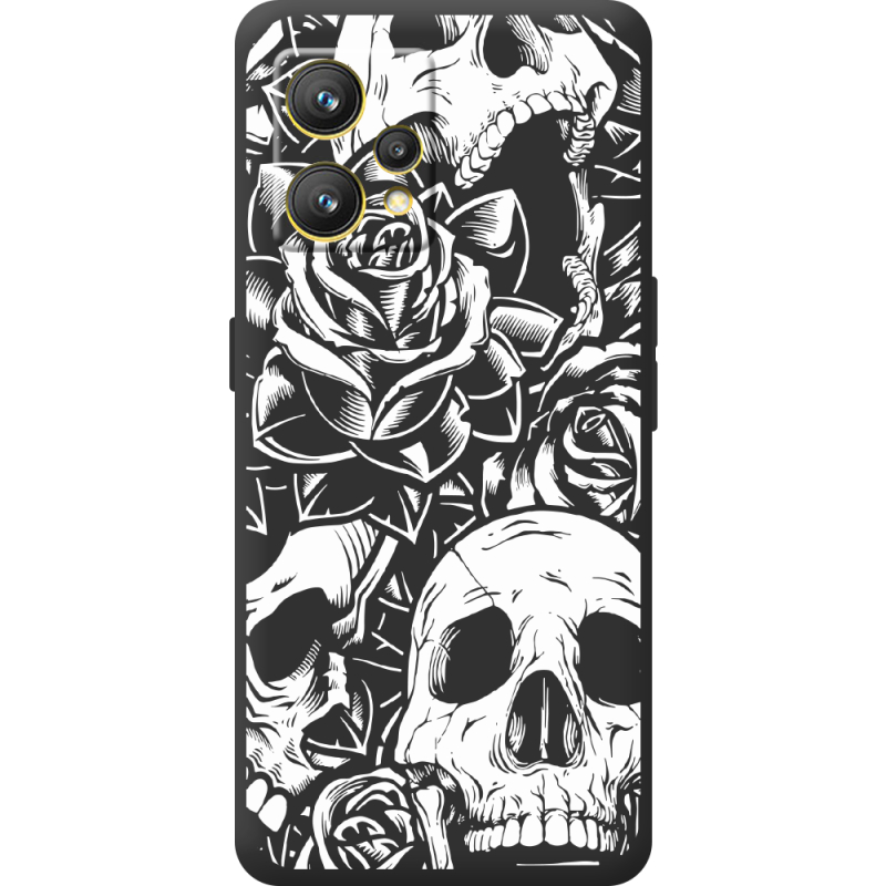 Черный чехол BoxFace Realme 9 Skull and Roses