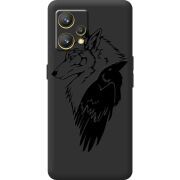 Черный чехол BoxFace Realme 9 Wolf and Raven