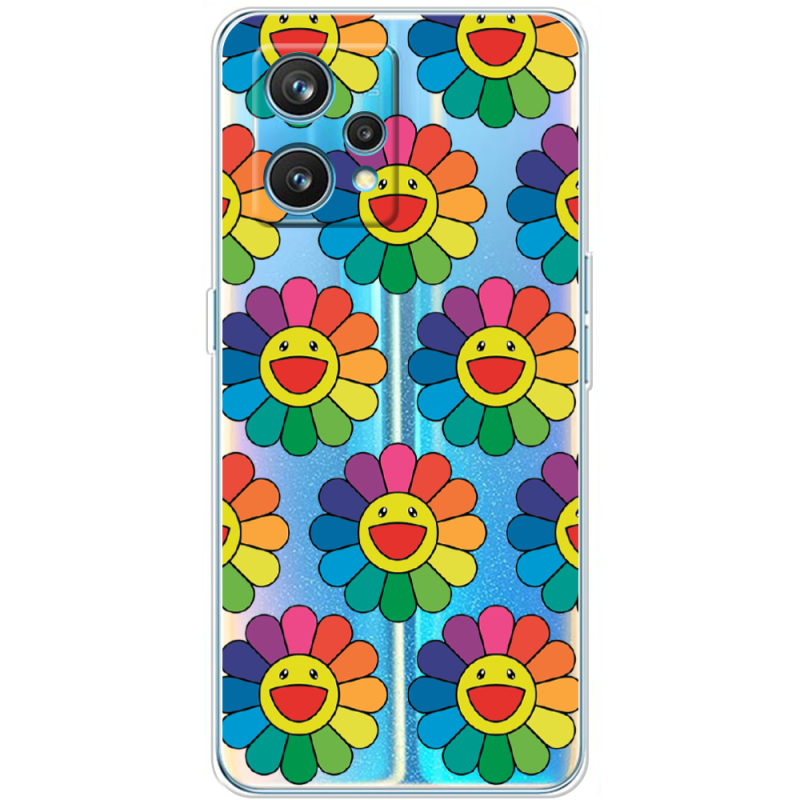 Прозрачный чехол BoxFace Realme 9 Pro Plus Hippie Flowers