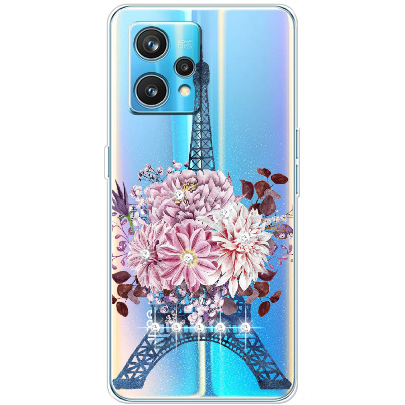 Чехол со стразами Realme 9 Pro Plus Eiffel Tower