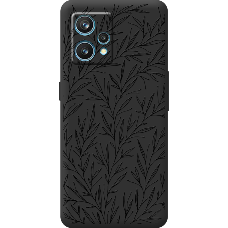 Черный чехол BoxFace Realme 9 Pro Plus Leaves