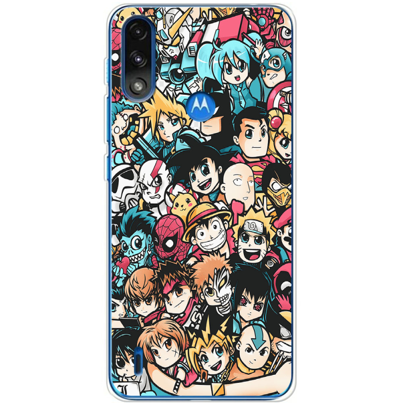 Чехол BoxFace Motorola E7 Power Anime Stickers