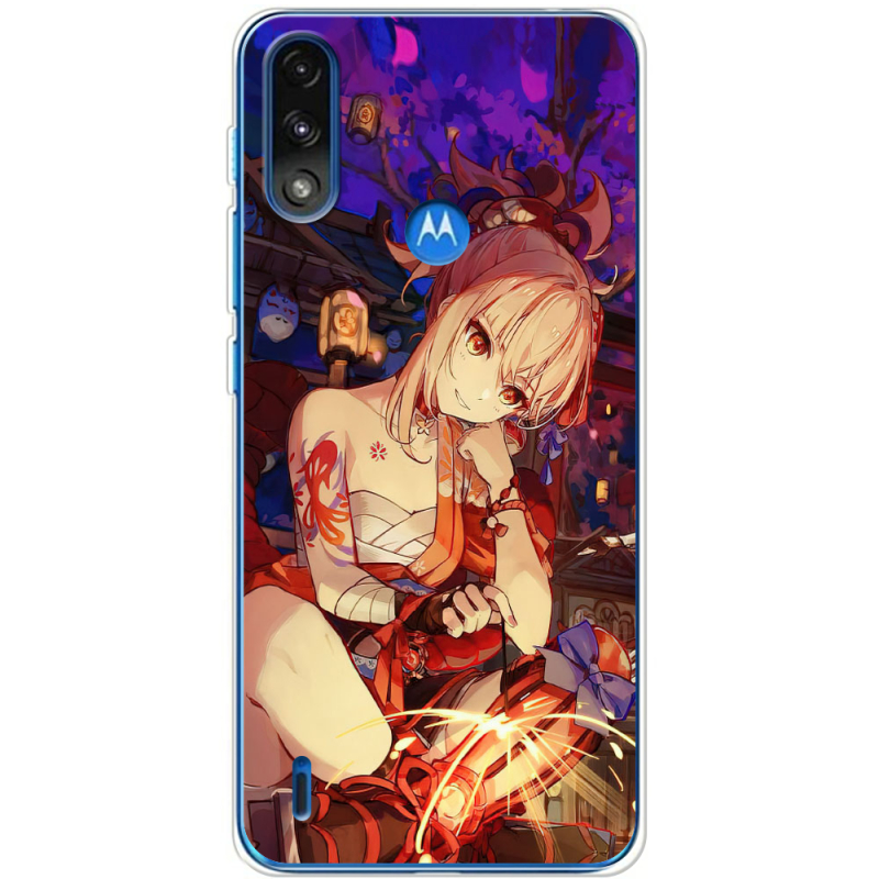Чехол BoxFace Motorola E7 Power Genshin Ёимия с огоньком