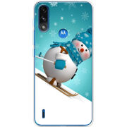 Чехол BoxFace Motorola E7 Power Skier Snowman