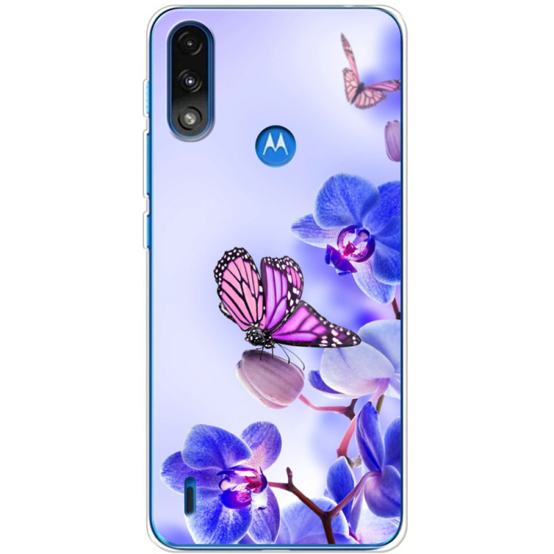 Чехол BoxFace Motorola E7 Power Orchids and Butterflies