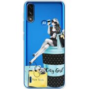 Прозрачный чехол BoxFace Motorola E7 Power City Girl