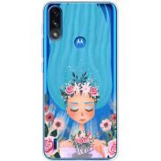 Прозрачный чехол BoxFace Motorola E7 Power Blue Hair