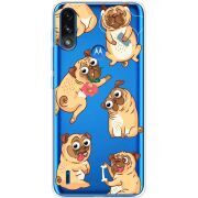 Прозрачный чехол BoxFace Motorola E7 Power с 3D-глазками Pug