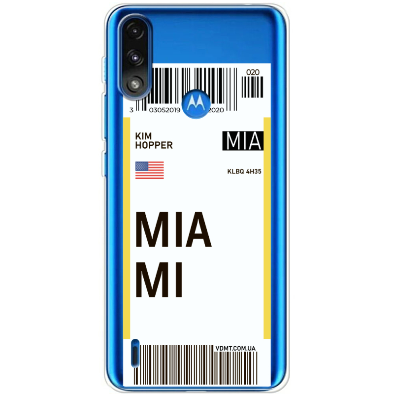 Прозрачный чехол BoxFace Motorola E7 Power Ticket Miami