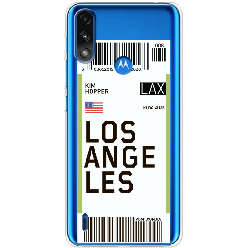 Прозрачный чехол BoxFace Motorola E7 Power Ticket Los Angeles