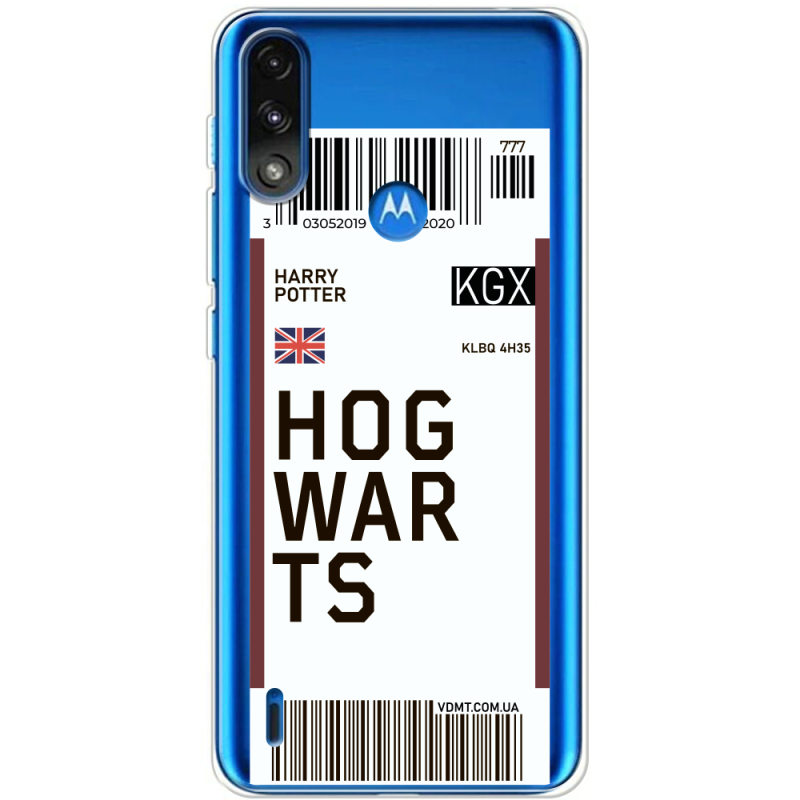 Прозрачный чехол BoxFace Motorola E7 Power Ticket Hogwarts