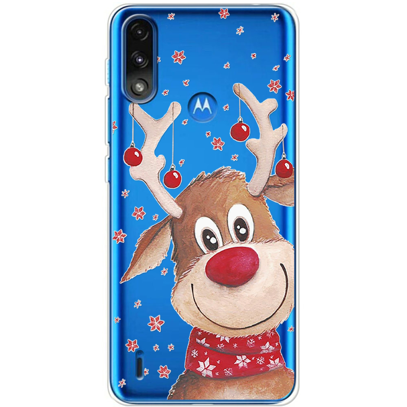 Прозрачный чехол BoxFace Motorola E7 Power Winter Deer