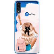 Прозрачный чехол BoxFace Motorola E7 Power Travel Girl