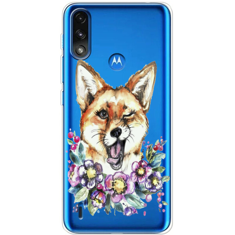 Прозрачный чехол BoxFace Motorola E7 Power Winking Fox
