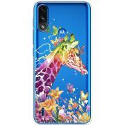 Прозрачный чехол BoxFace Motorola E7 Power Colorful Giraffe