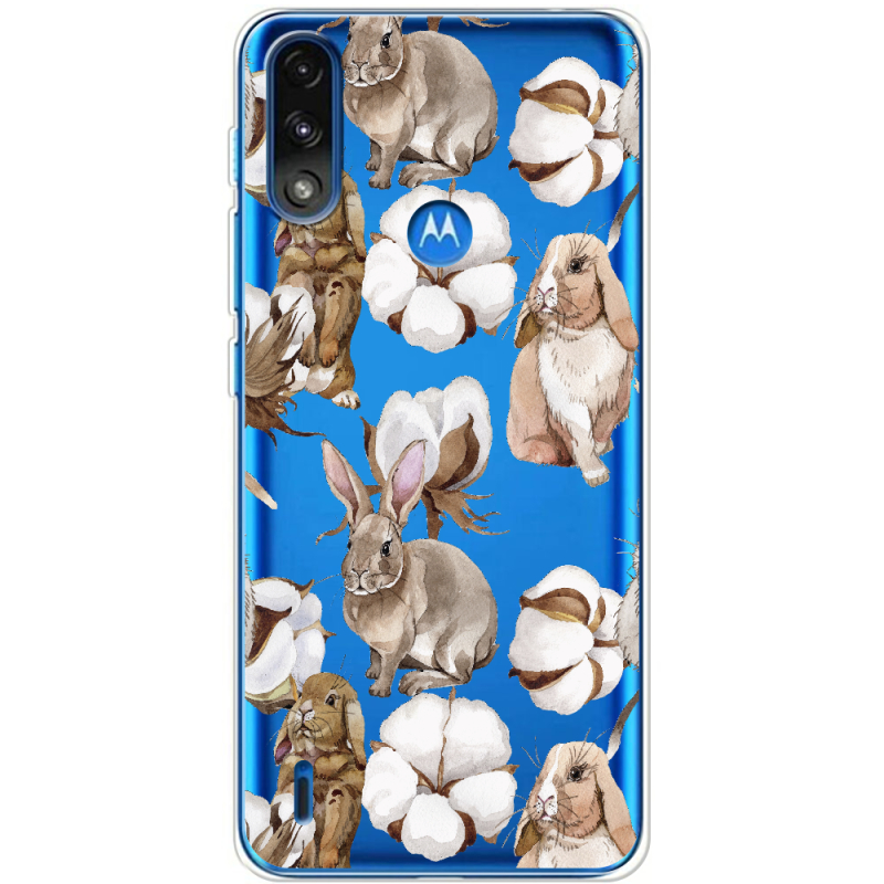 Прозрачный чехол BoxFace Motorola E7 Power Cotton and Rabbits