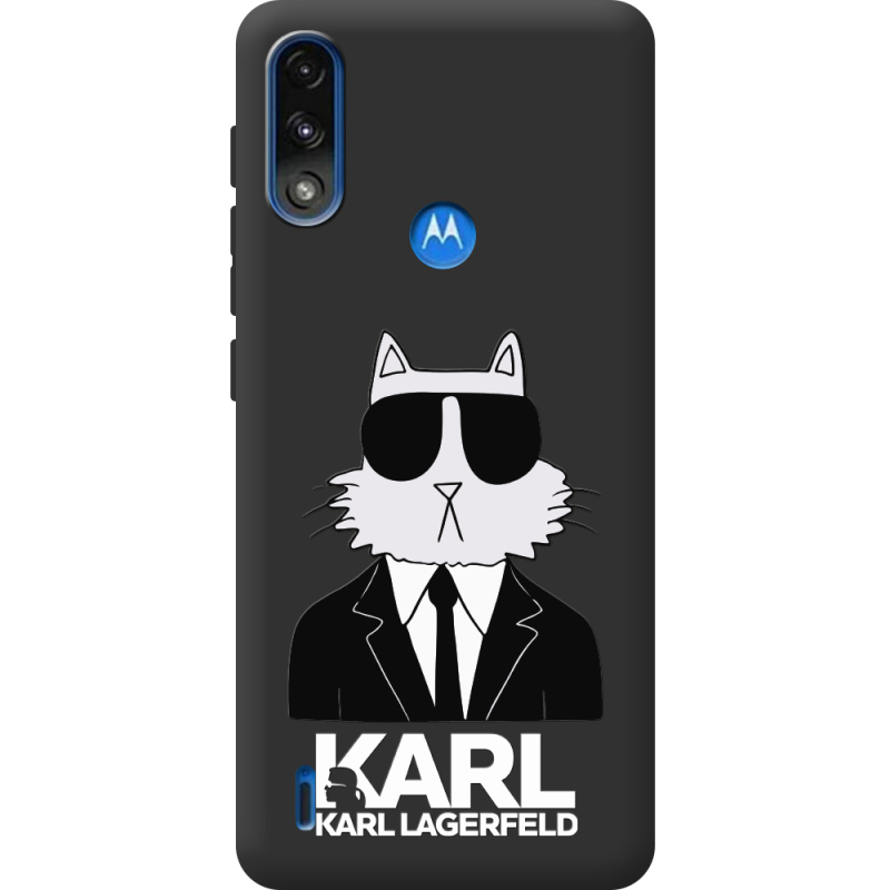 Черный чехол BoxFace Motorola E7 Power Cat in Black