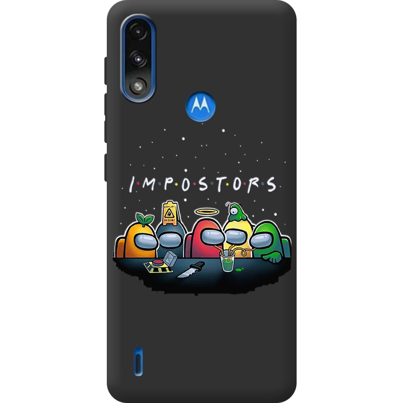 Черный чехол BoxFace Motorola E7 Power Among Us Impostors