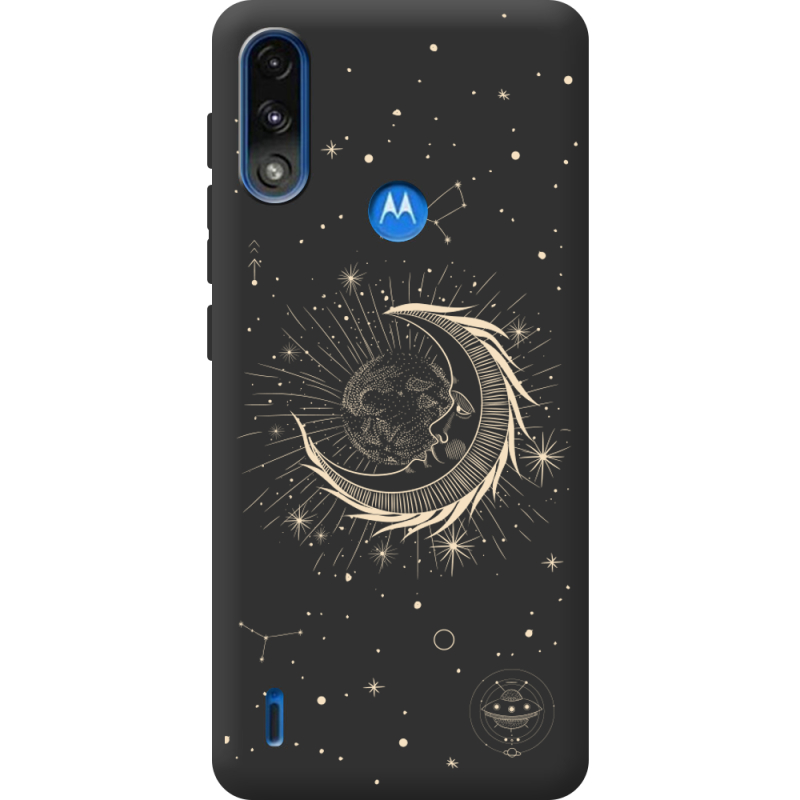 Черный чехол BoxFace Motorola E7 Power Moon