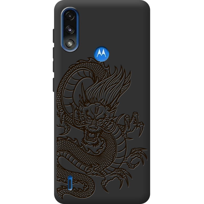 Черный чехол BoxFace Motorola E7 Power Chinese Dragon