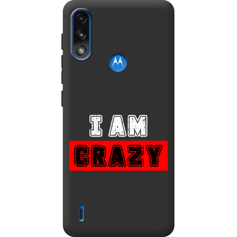 Черный чехол BoxFace Motorola E7 Power I'm Crazy