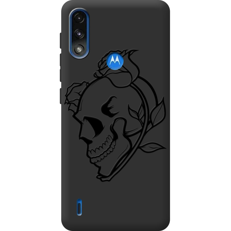 Черный чехол BoxFace Motorola E7 Power Skull and Roses