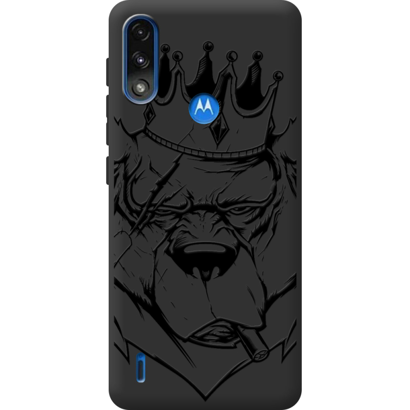 Черный чехол BoxFace Motorola E7 Power Bear King