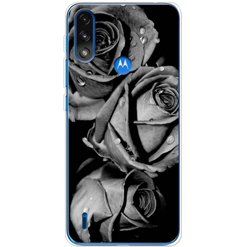 Чехол BoxFace Motorola E7i Power Black and White Roses