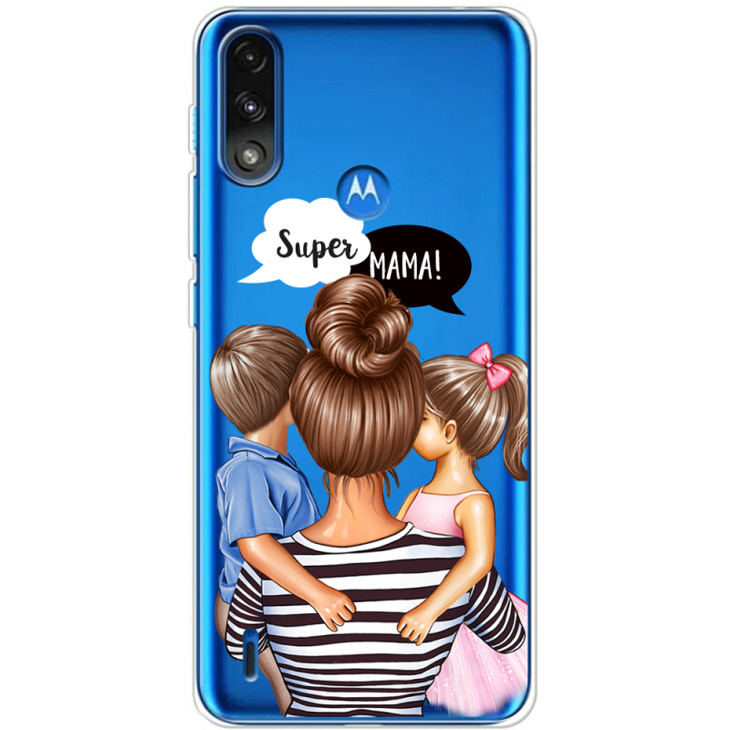 Прозрачный чехол BoxFace Motorola E7i Power Super Mama