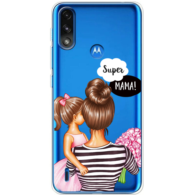 Прозрачный чехол BoxFace Motorola E7i Power Super Mama and Daughter