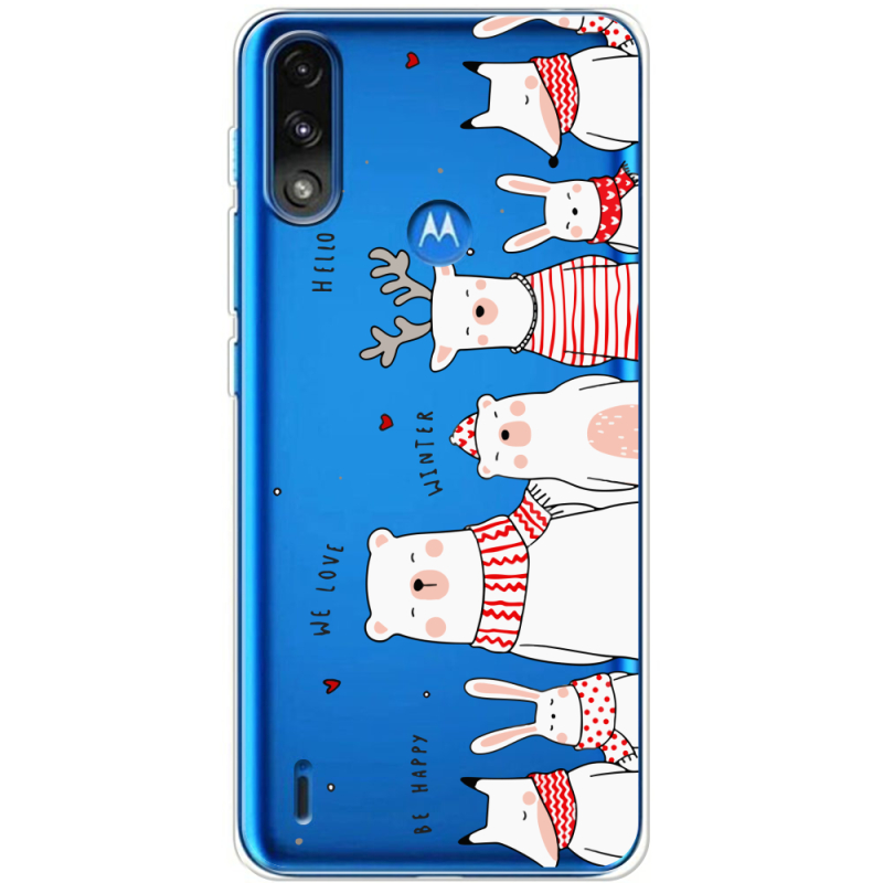 Прозрачный чехол BoxFace Motorola E7i Power The Friendly Beasts