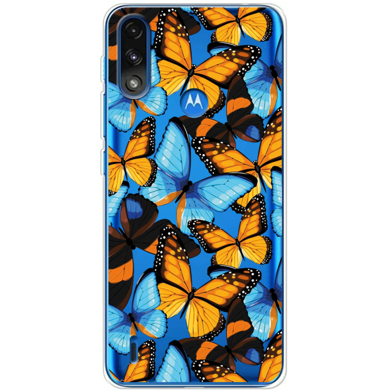 Прозрачный чехол BoxFace Motorola E7i Power Butterfly Morpho