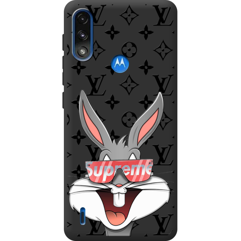 Черный чехол BoxFace Motorola E7i Power looney bunny