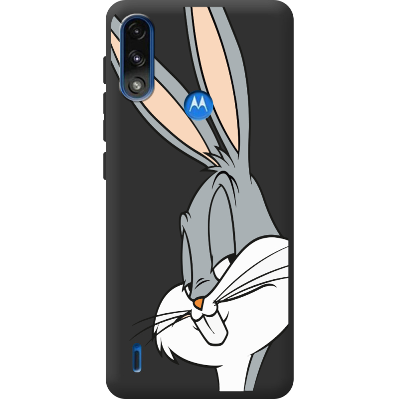 Черный чехол BoxFace Motorola E7i Power Lucky Rabbit