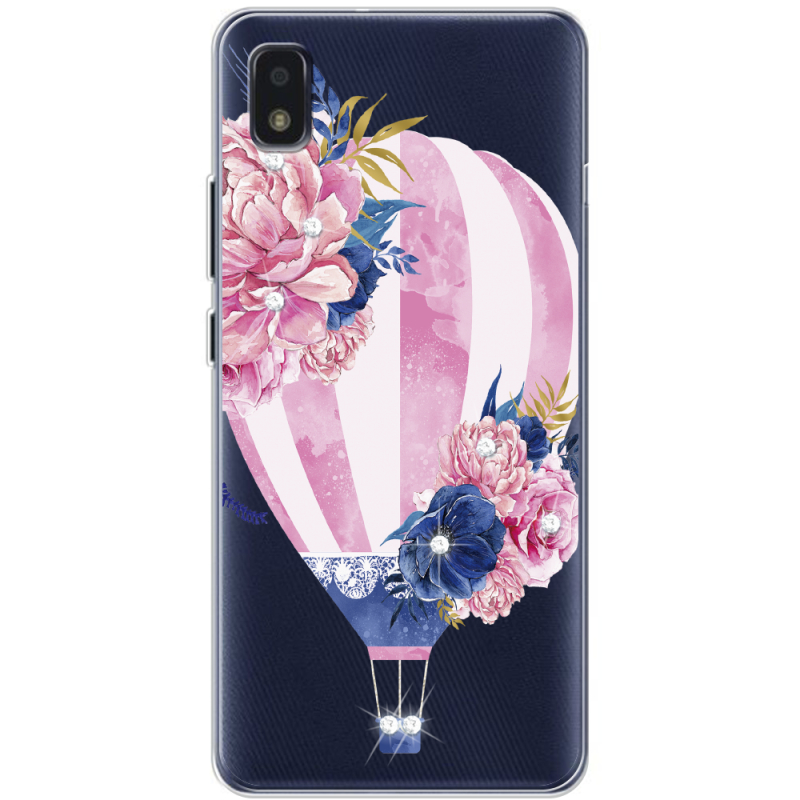 Чехол со стразами ZTE Blade L210 Pink Air Baloon