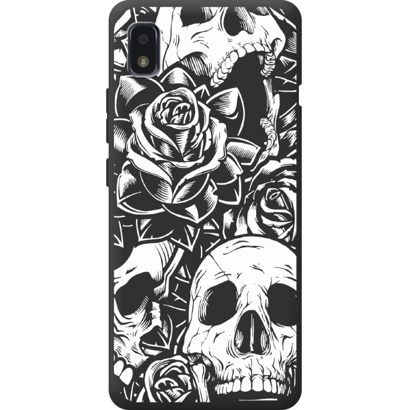 Черный чехол BoxFace ZTE Blade L210 Skull and Roses